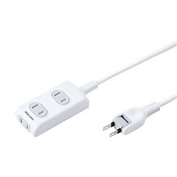 （まとめ） サンワサプライ 火災予防安全タップ ホコリ防止シャッター付 2P・3個口 1.0m TAP-TSH31N 1個 【×5セット】