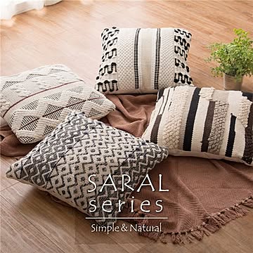 SARAL ラッセル インド綿 クッション 約45×45cm 綿100％