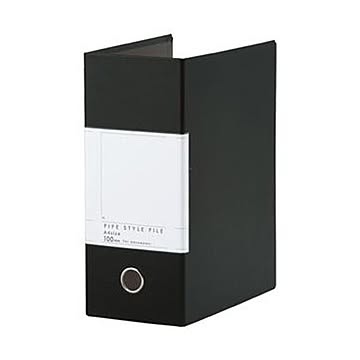 （まとめ）TANOSEE 両開きパイプ式ファイルSt A4タテ 1000枚収容 100mmとじ 背幅127mm ブラック 1冊【×20セット】