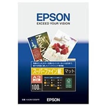 （まとめ）エプソン EPSON スーパーファイン紙 KA3N100SFR A3N 100枚×3セット
