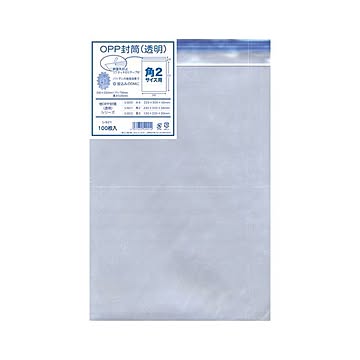 （まとめ） 菅公工業 OPP透明封筒（厚口） 100枚入 シ921 【×2セット】