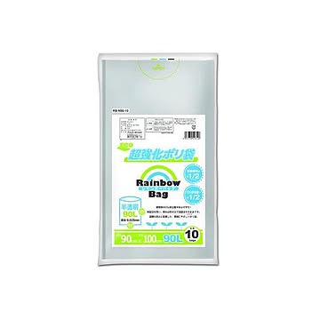 （まとめ） オルディ レインボーバッグ 半透明ポリ袋 90L 10枚入 【×20セット】