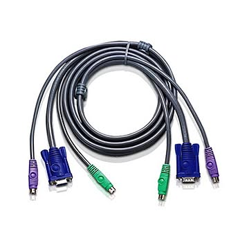 ATEN KVM Switch用ケーブルD-Sub15・PS/2 3.0m スリムタイプ 2L-5003P/C 1本