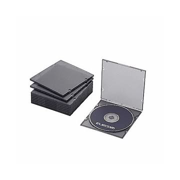 (まとめ)エレコム Blu-ray/DVD/CDケース(スリム/PP/1枚収納) CCD-JPCS10CBK×5セット