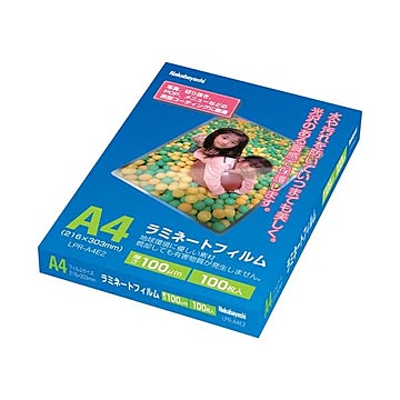 （まとめ）ナカバヤシ ラミネートフィルム A4100μ LPR-A4E2 1パック(100枚)【×3セット】