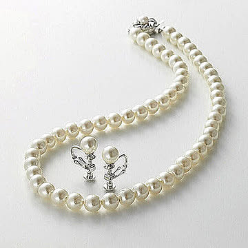 貝パールネックレス&イヤリングセット M80321426 管理No. 4589735510115