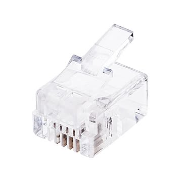 ミヨシ 6極4芯の電話機コードを加工するためのプラグ10個入り×5=50個 DA-604P-5P