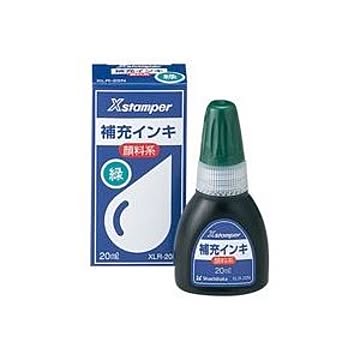 (業務用100セット) シヤチハタ Xスタンパー用補充インキ 【顔料系/20mL】 ボトルタイプ XLR-20N緑
