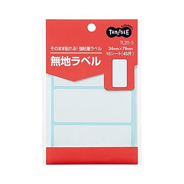 (まとめ) TANOSEE 無地ラベル 34×79mm 1パック（45片：3片×15シート）  【×100セット】