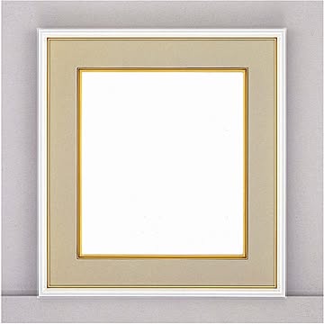 【カラー色紙額】細い色紙額・細いフレームの色紙額　■カラー色紙額273×242mm 白