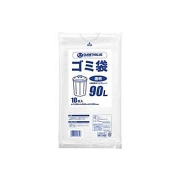 （まとめ）ジョインテックス ゴミ袋 LDD 透明 90L 10枚 N208J-90【×10セット】