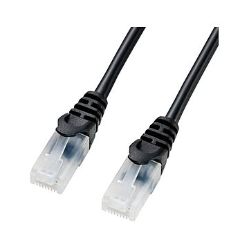 （まとめ） サンワサプライ ツメ折れ防止CAT5e LANケーブル ブラック 1m 【×10セット】