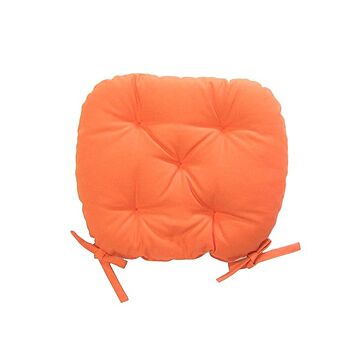 バテイ型厚み6cmシートクッション オレンジ色 紐付き 洗濯可能 日本製