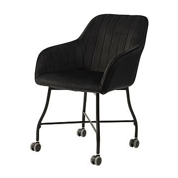 Elitte ベロアダイニングチェアー ブラック m12019