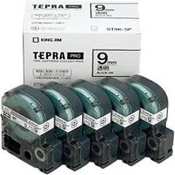 キングジム テプラ PROテープ/ラベルライター用テープ 幅：9mm 5個入り ST9K-5P 透明
