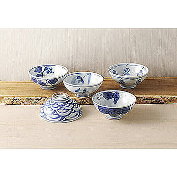 林千作 古伊万里青磁絵茶漬5客揃 管理No. 4948545272284