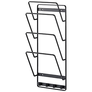 tower タワー (山崎実業) 石こうボード壁対応ウォールタブレットホルダー 4段 Wall-Mounted Tablet Holder 本棚 ブックシェルフ ノートパソコン 雑誌 収納 小物