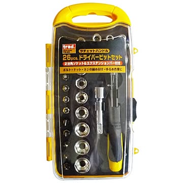 （業務用20セット）TRAD ドライバーセット/作業工具 【26個入】 2分角ソケット/エクステンションバー付き TS-26 〔業務用/DIY用品/日曜大工〕【×20セット】【送料無料】