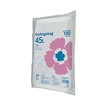（まとめ）TANOSEE ゴミ袋エコノミー乳白半透明 45L 1パック（100枚）【×20セット】