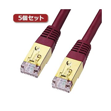 5個セット サンワサプライ カテゴリ7LANケーブル1m KB-T7-01WRNX5