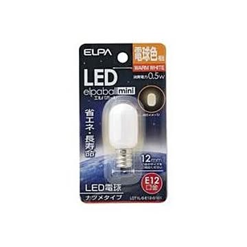 （まとめ）朝日電器 ELPA 電球形LEDランプ ナツメ型LDT1L-G-E12-G101 【×8セット】