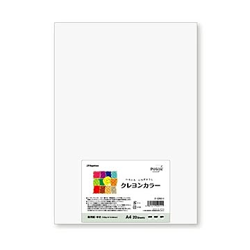 （まとめ） 長門屋商店 いろいろ色画用紙クレヨンカラー A4 ゆき（白） ナ-CR011 1パック（20枚） ×10セット