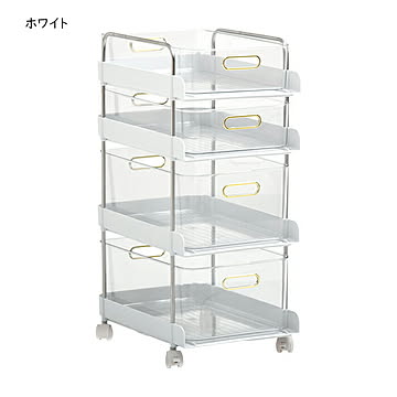 ワゴン 4段 組立式 ONLS0133 幅270x奥行365x高さ600mm B.Bファニシング