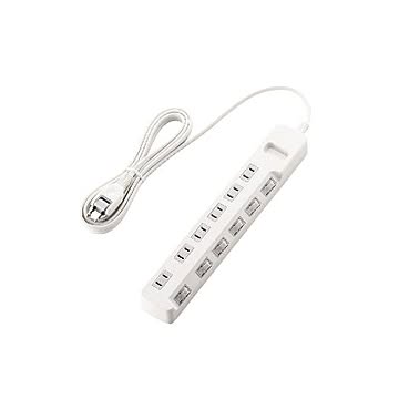 (まとめ)エレコム 個別スイッチ付省エネタップ T-E5A-2630WH×2セット