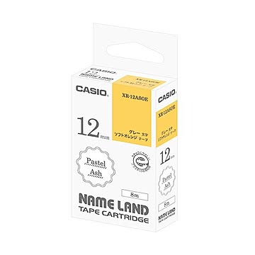 まとめ カシオ NAME LANDパステルアッシュテープ 12mm ソフトオレンジ/グレー文字 XR-12ASOE 1個 ×10セット