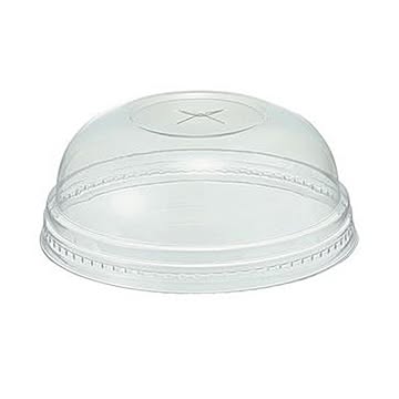 （まとめ）TANOSEE PETカップ（広口）共通ドームフタ（差込み口あり）1パック（100枚）【×20セット】