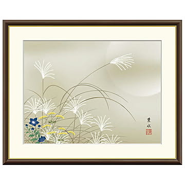 額絵 秋草 緒方葉水 42x34cm 三幸