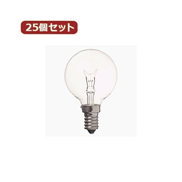 YAZAWA 25個セット ベビーボール球10WクリアE14 G501410CX25