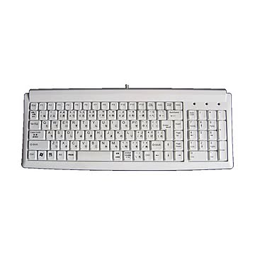 (まとめ)アオテック スリム115キー日本語キーボード ホワイト AOK-115UPW×2セット