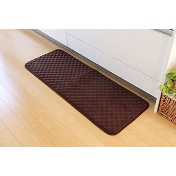 低反発ウレタン キッチンマット ブラウン 約45×180cm 洗える 防滑加工