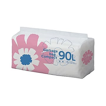 TANOSEE ゴミ袋 コンパクト 透明90L 1セット（300枚：50枚×6パック）