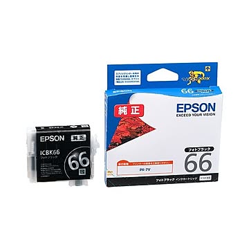 （まとめ） エプソン EPSON インクカートリッジ フォトブラック ICBK66 1個 【×3セット】