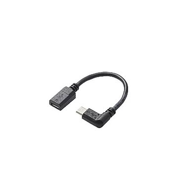 (まとめ)エレコム L字MicroUSB変換アダプタ TB-MBFMBR01BK【×5セット】