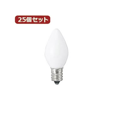 YAZAWA 25個セット ローソク球10Wホワイト C301210WX25