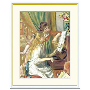額絵 ピアノに寄る少女たち ピエール＝オーギュスト・ルノワール 42x34cm 三幸