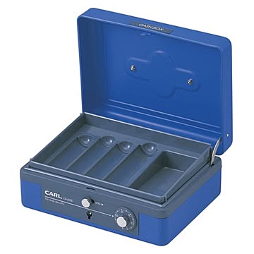 （まとめ） カール キャッシュボックス CB-8200-B ブルー 1台入 【×2セット】