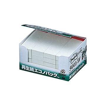 まとめ 3M ポスト・イット エコノパックふせん 再生紙 75×25mm ホワイト赤帯入 5001-W 1パック20冊  ×10セット