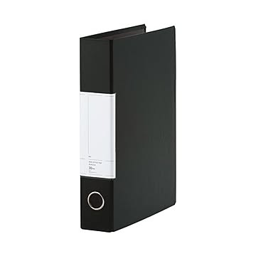 TANOSEE 両開きパイプ式ファイルSt A4タテ 300枚収容 30mmとじ 背幅57mm ブラック 1セット（10冊）