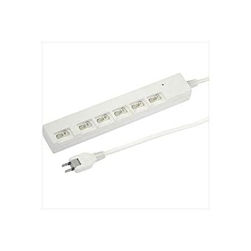 (まとめ)YAZAWA 横差し個別スイッチ付節電タップ Y02YBKS662WH×2セット