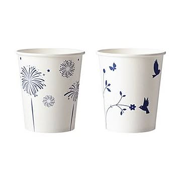 （まとめ）ファーストレイト ペーパーカップ Lインディゴ 花火・草原 150ml（5オンス）FR-5325 1パック（1000個）【×5セット】