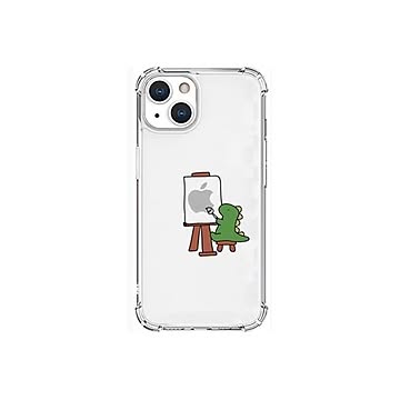 AKAN ソフトタフケース for iPhone 13 おしごとザウルス—画家 グリーン AK20971i13