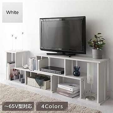 テレビ台 伸縮 ディスプレイ AV コーナー 収納 ラック ロー ボード シェルフ 木製 頑丈 シンプル モダン  幅105cm 〜 幅210cm 伸長 65 型 インチ TV 対応
