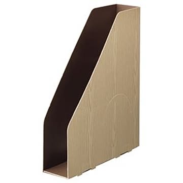 （まとめ） TANOSEE ボックスファイル（WOODY） A4スリムタテ 背幅65mm ナチュラル 1パック（3冊） 【×10セット】
