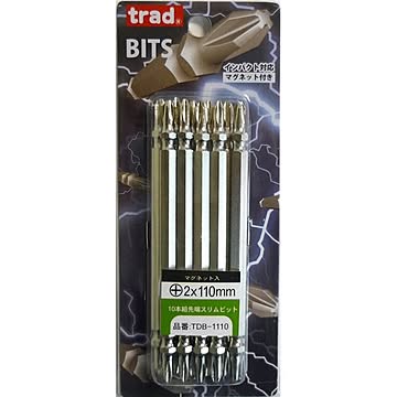 (業務用3セット) TRAD 先端スリムビット 【10本組×3セット】 ＋2×110ｍｍ インパクト対応 TDB-1110 〔DIY用品/大工道具〕