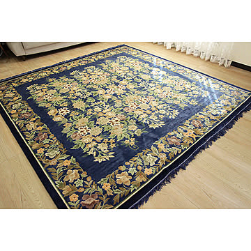 シルク緞通ラグ 120Line Premium　CJR-＃2001BL　 　　244×244cm 