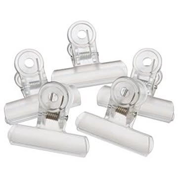 (まとめ) ミツヤ クリアクリップ アクア 中 口幅50mm 透明 PCC-5P-TM 1箱(5個) 【×10セット】